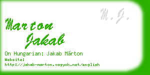 marton jakab business card